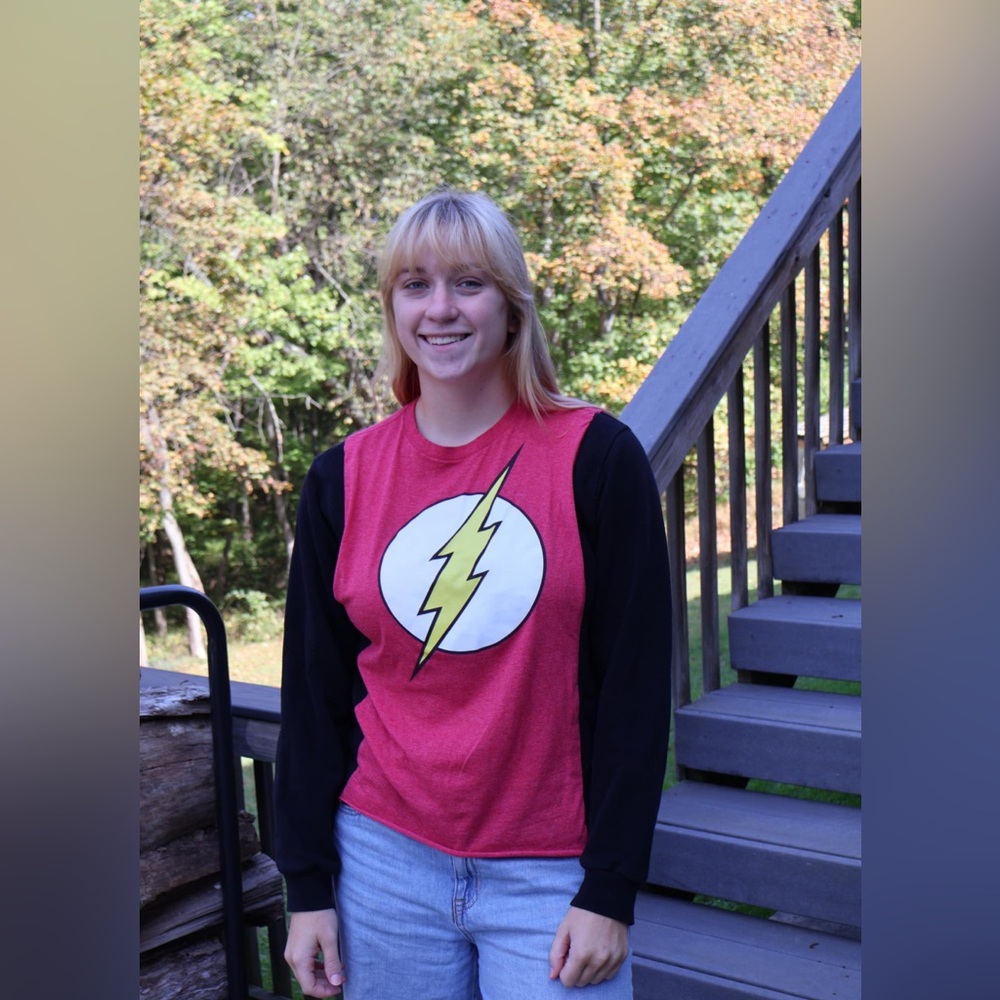Red and Black Lightning Bolt Sweatshirt
